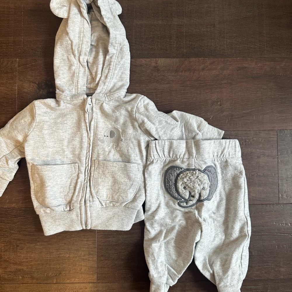 NWOT Huggies Gray Joggers with Elastic Waistband and Cuffed Ankles